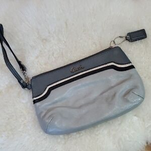 Coach Black and Gray Clutch Wristlet with Sleek Design